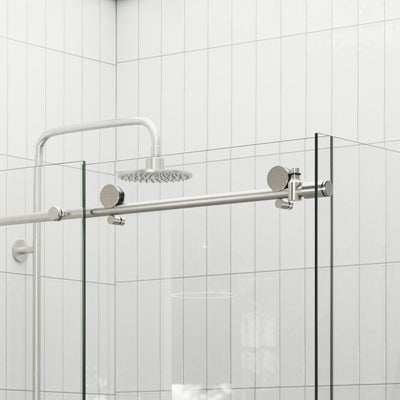 Sliding Corner Shower Screen Enclosure - Brushed Nickel