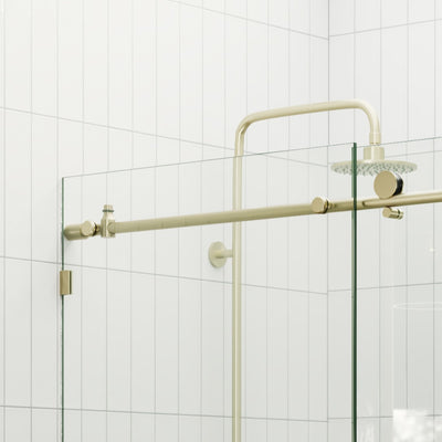 Sliding Corner Shower Screen Enclosure - Brushed Brass
