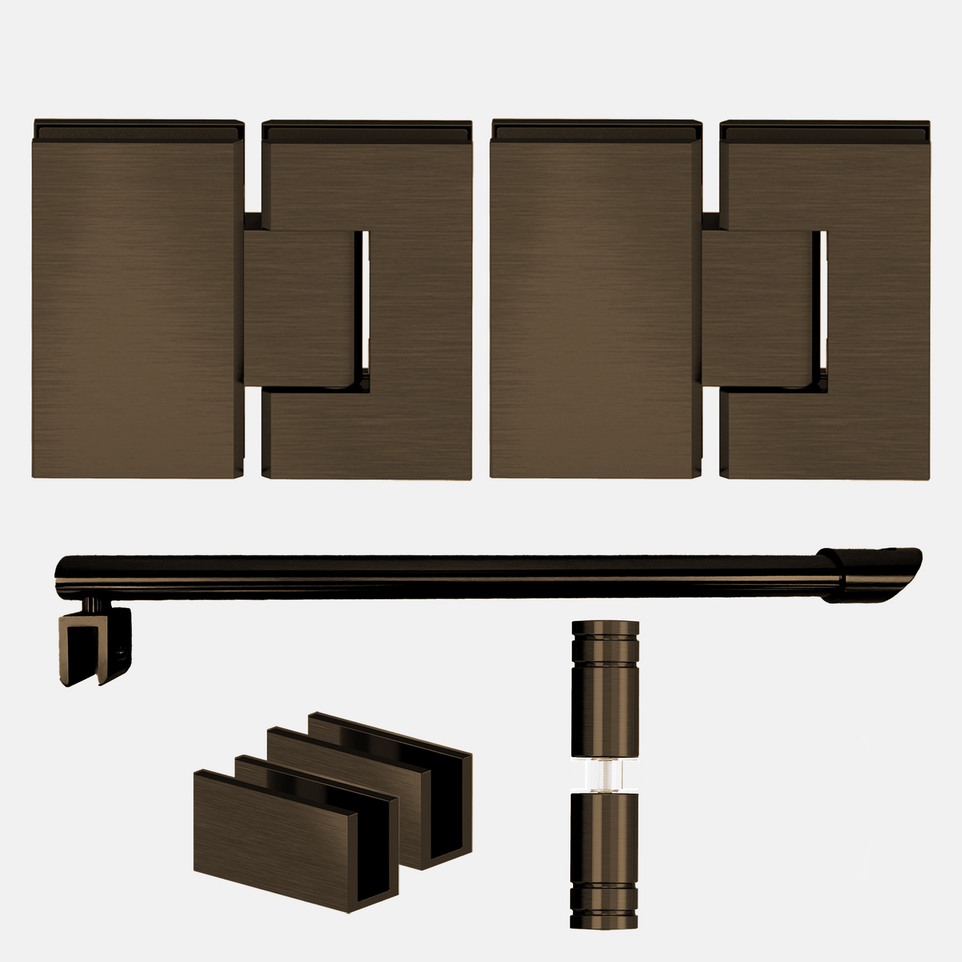 Shower Hardware Kit - Wall-to-Wall Shower - Glass Hinged