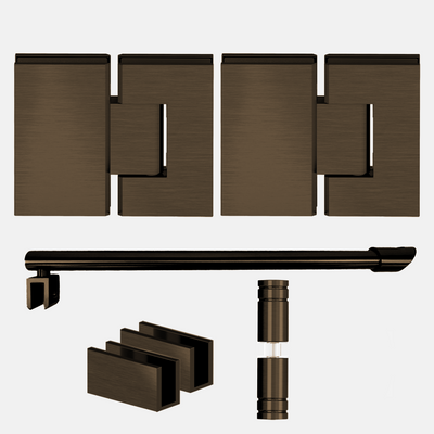Shower Hardware Kit - Wall-to-Wall Shower - Glass Hinged