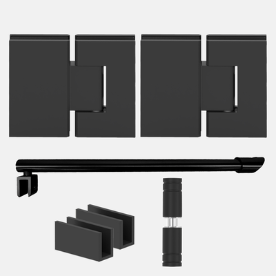 Shower Hardware Kit - Wall-to-Wall Shower - Glass Hinged