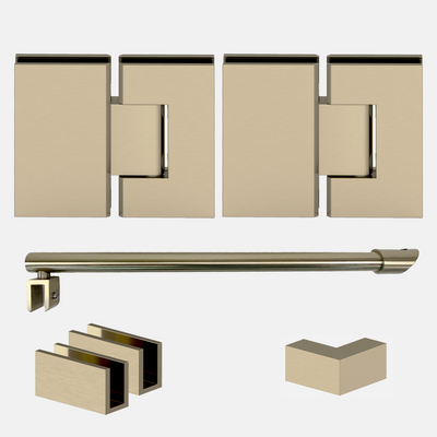 Shower Hardware Kit - Corner Shower - Glass Hinged