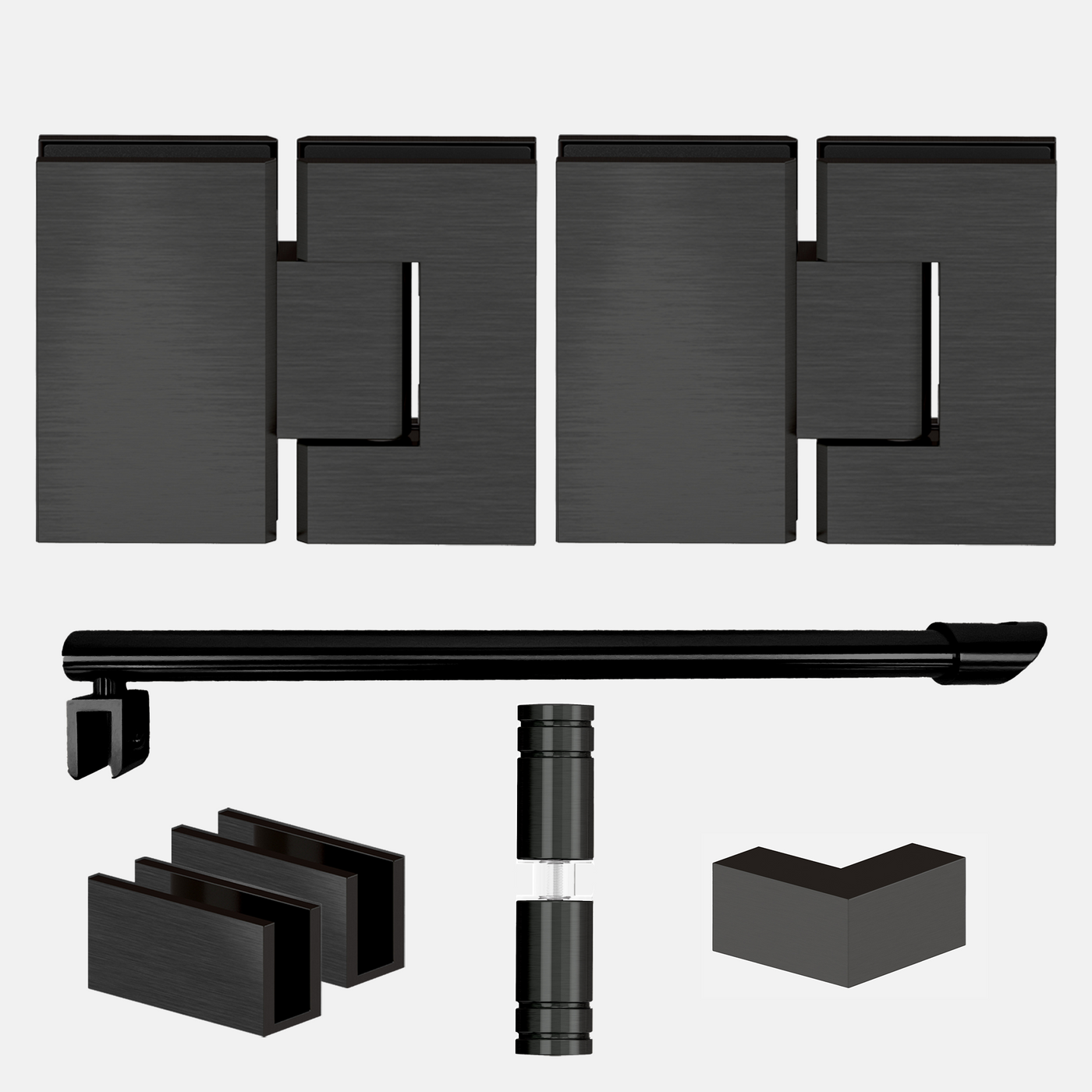 Shower Hardware Kit - Corner Shower - Glass Hinged
