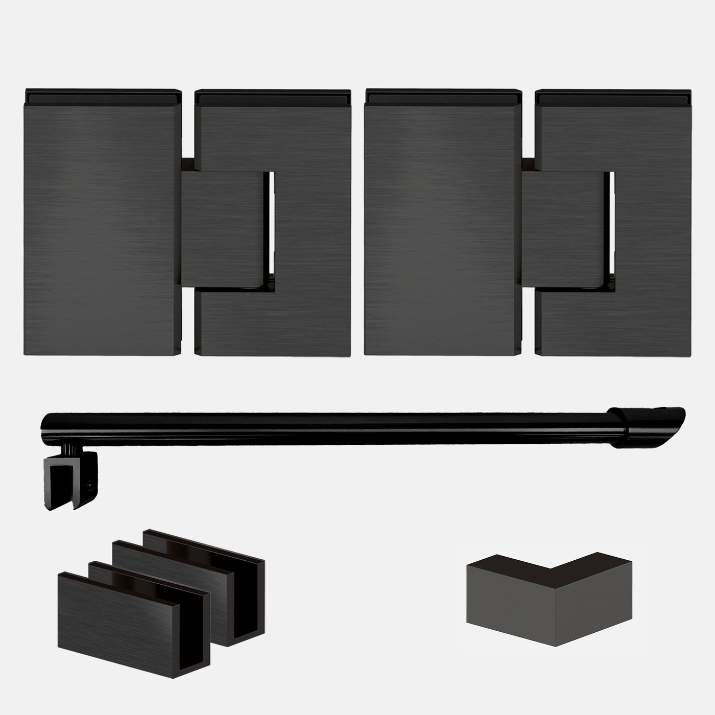 Shower Hardware Kit - Corner Shower - Glass Hinged