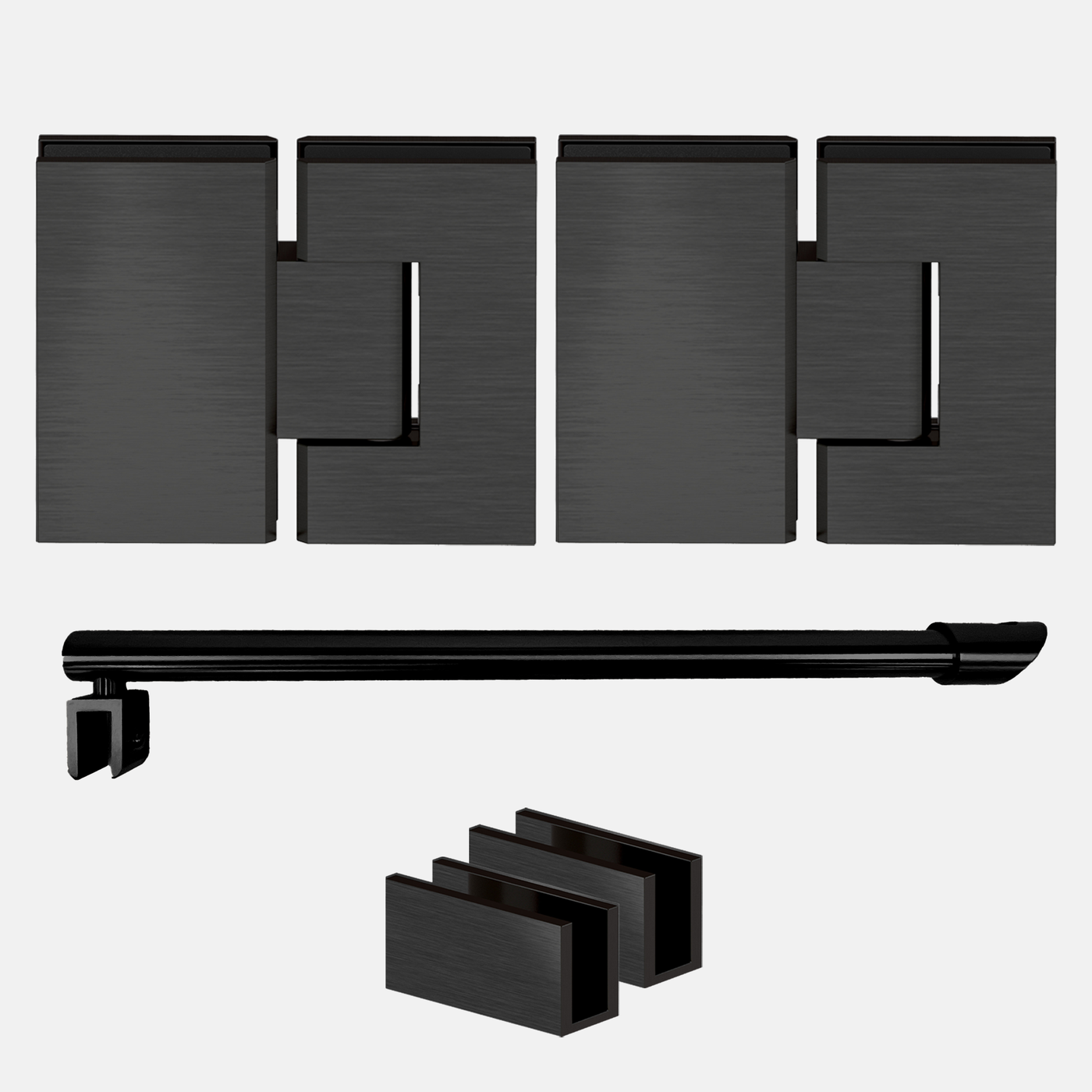 Shower Hardware Kit - Wall-to-Wall Shower - Glass Hinged