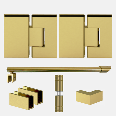 Shower Hardware Kit - Corner Shower - Glass Hinged