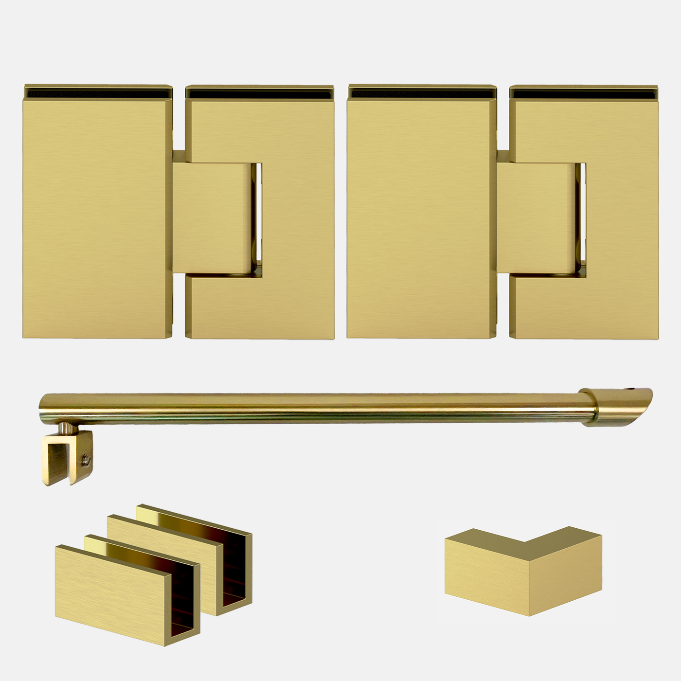 Shower Hardware Kit - Corner Shower - Glass Hinged