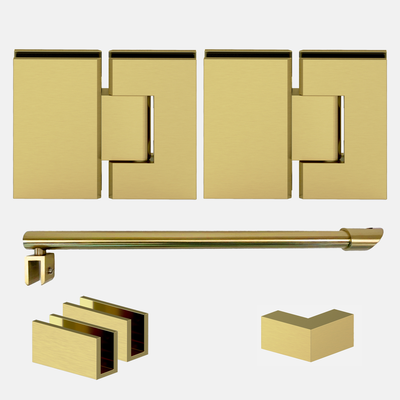 Shower Hardware Kit - Corner Shower - Glass Hinged