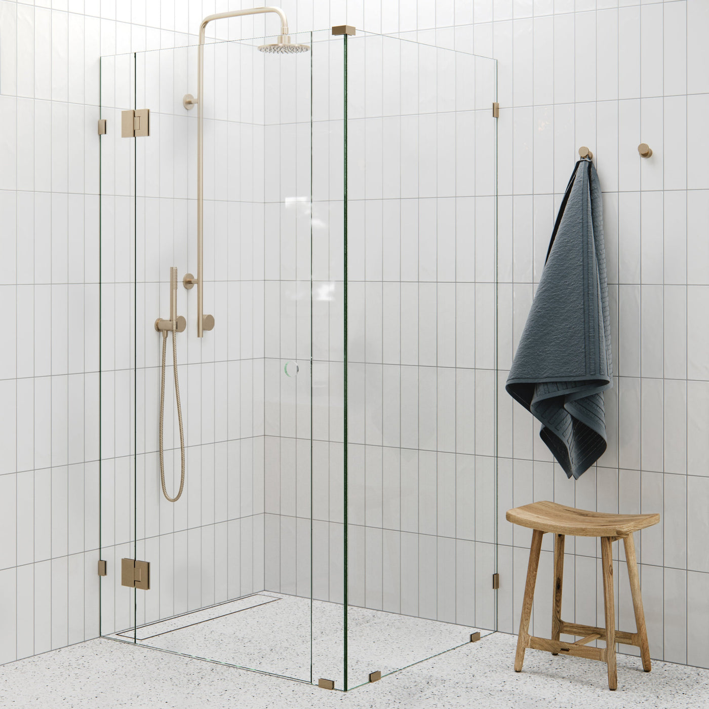 Central Hinged Corner Shower Screen