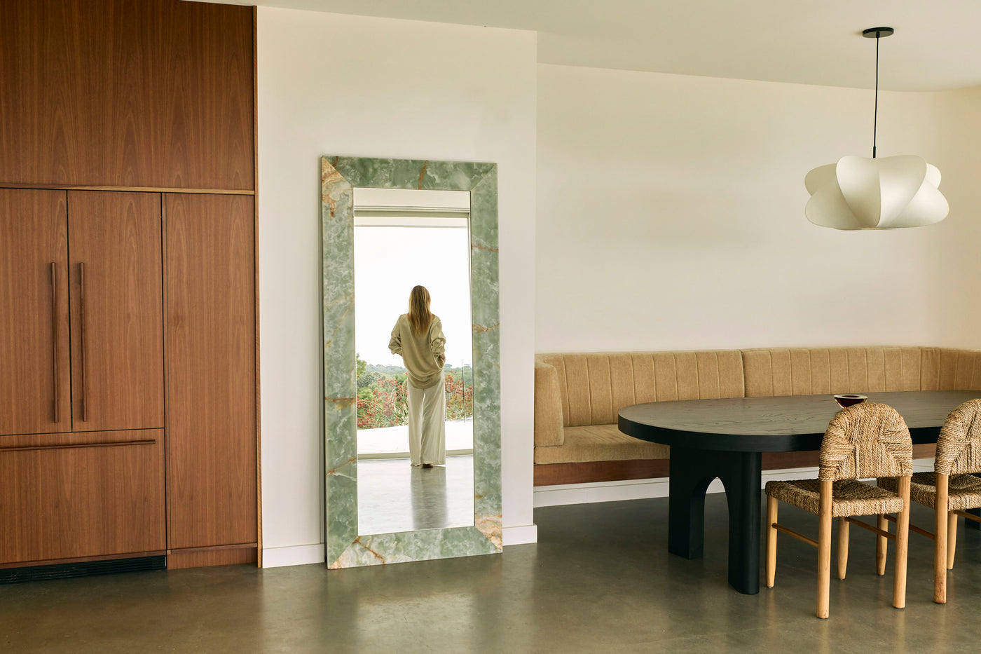 Suna Mirror - Green Onyx