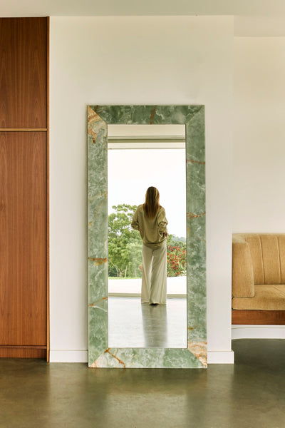 Suna Mirror - Green Onyx