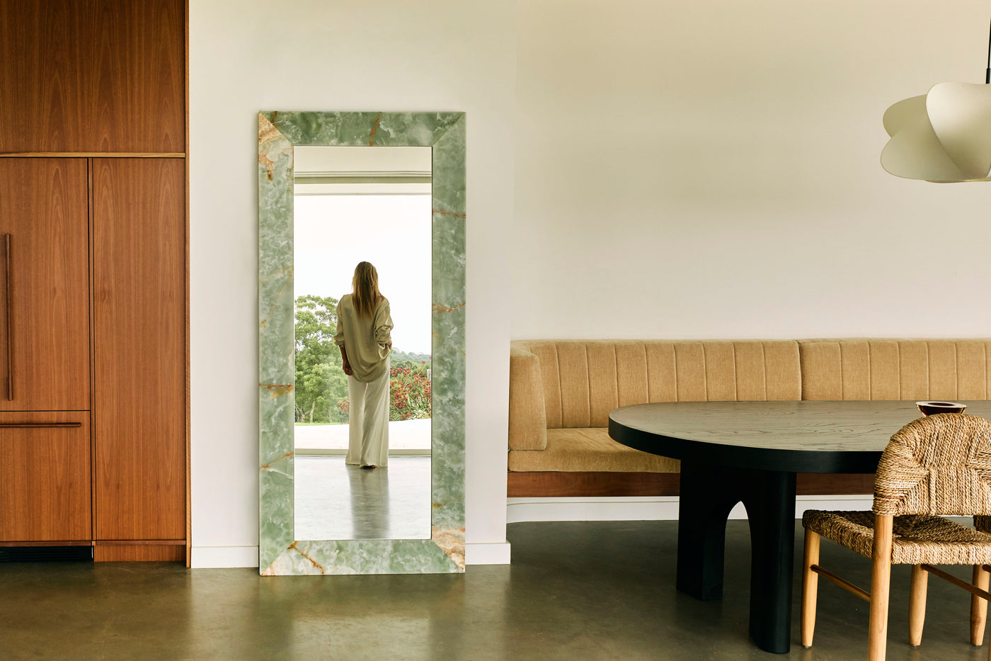 Suna Mirror - Green Onyx