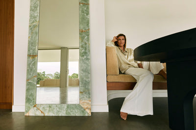 Suna Mirror - Green Onyx