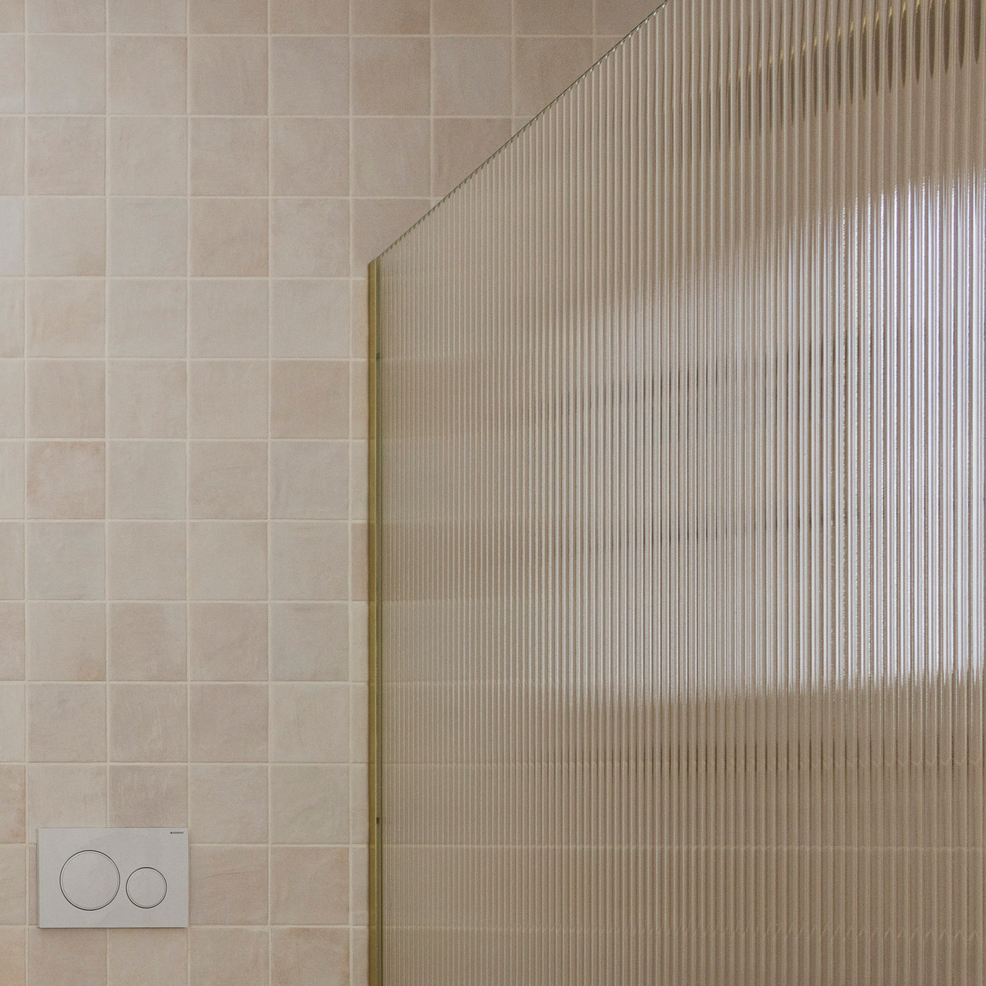 Fluted Radius Shower Screens - Left