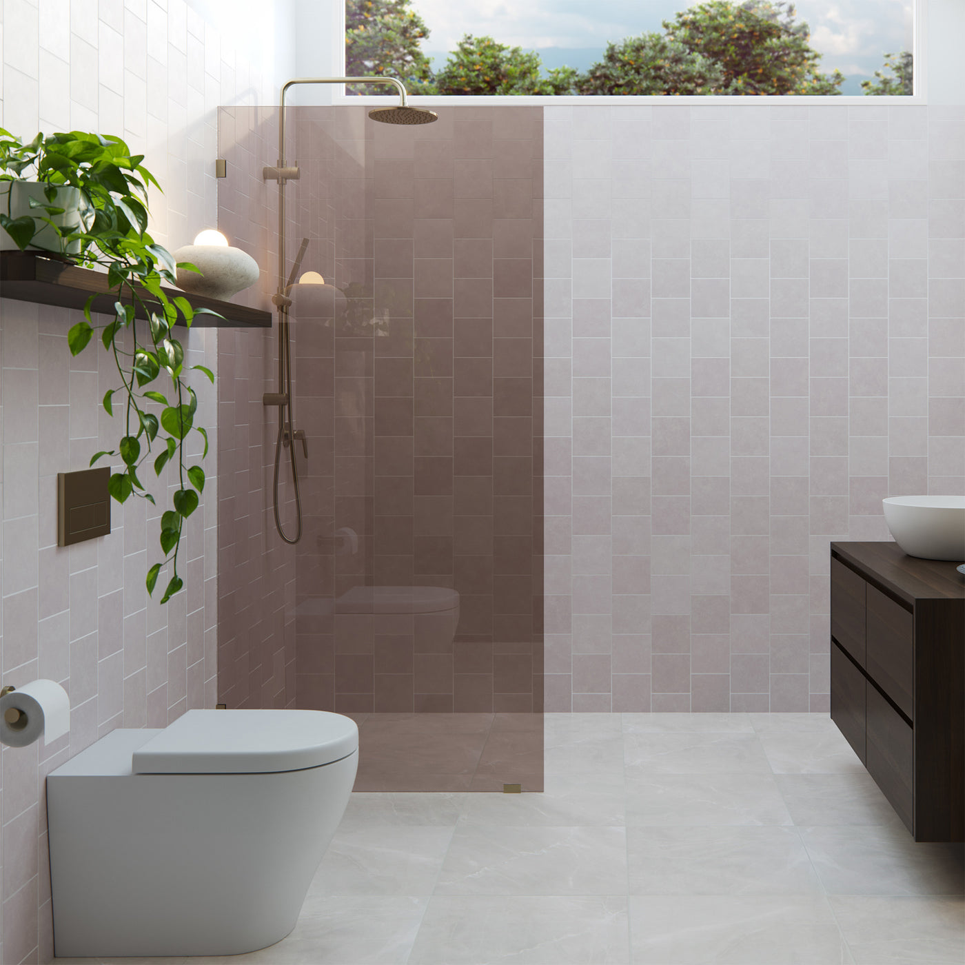 Fixed Shower Screens - Bronze Tinted