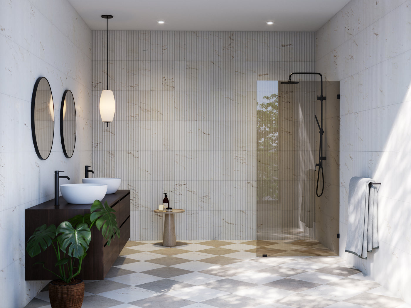 Fixed Shower Screens - Bronze Tinted