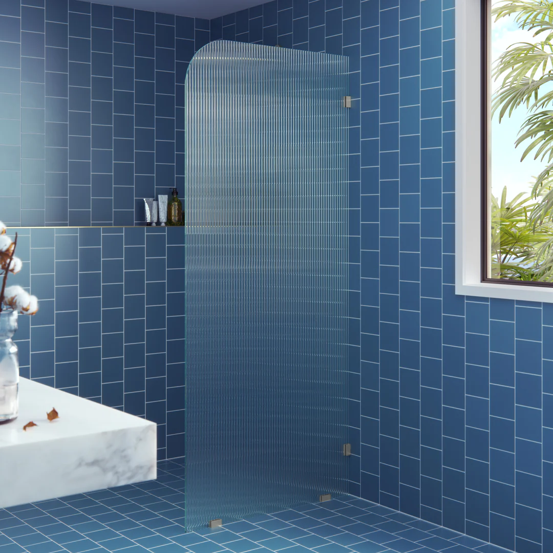 Fluted Radius Shower Screens - Right