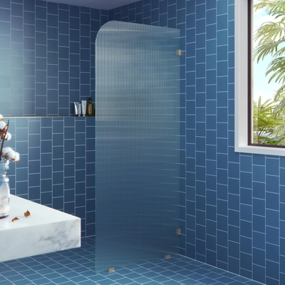 Fluted Radius Shower Screens - Right