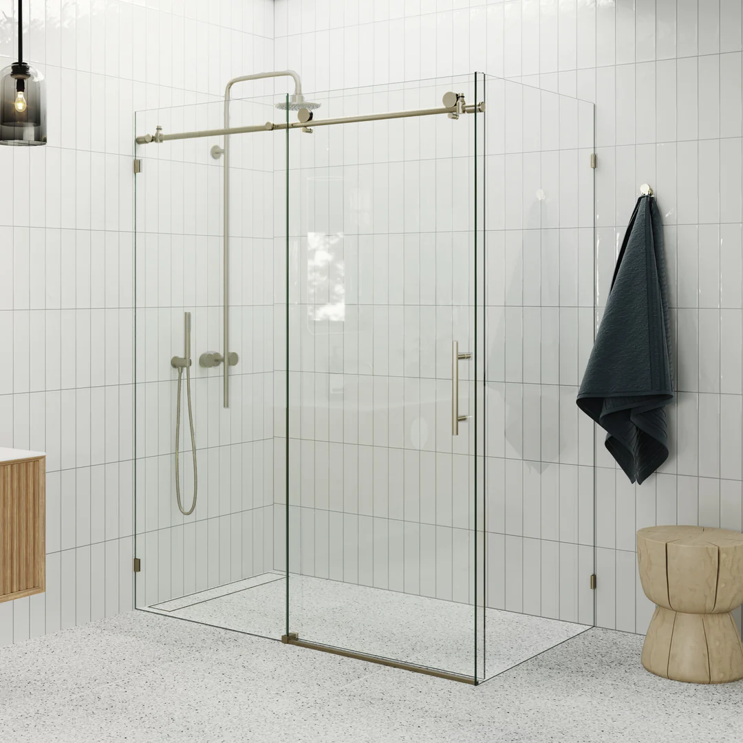 Sliding Corner Shower Screen Enclosure - Champagne