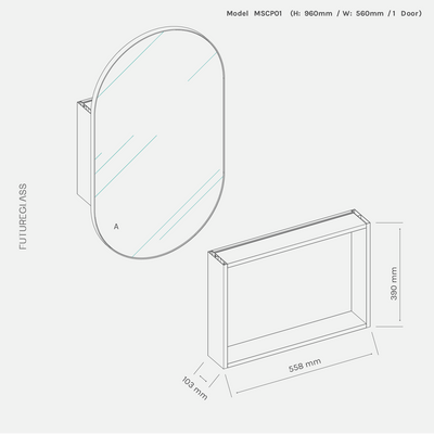 Twin Pack - Nia Pill Mirror Cabinet | 960 x 560