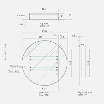 Juno Round Mirror Cabinet | 800