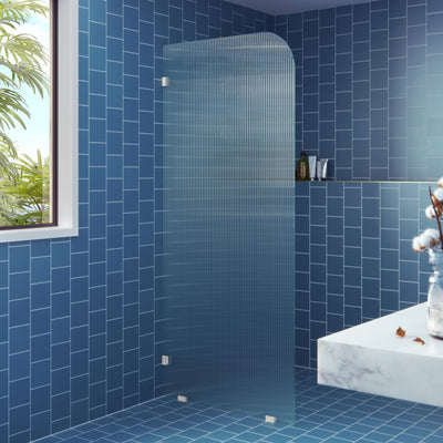 Fluted Radius Shower Screens - Left