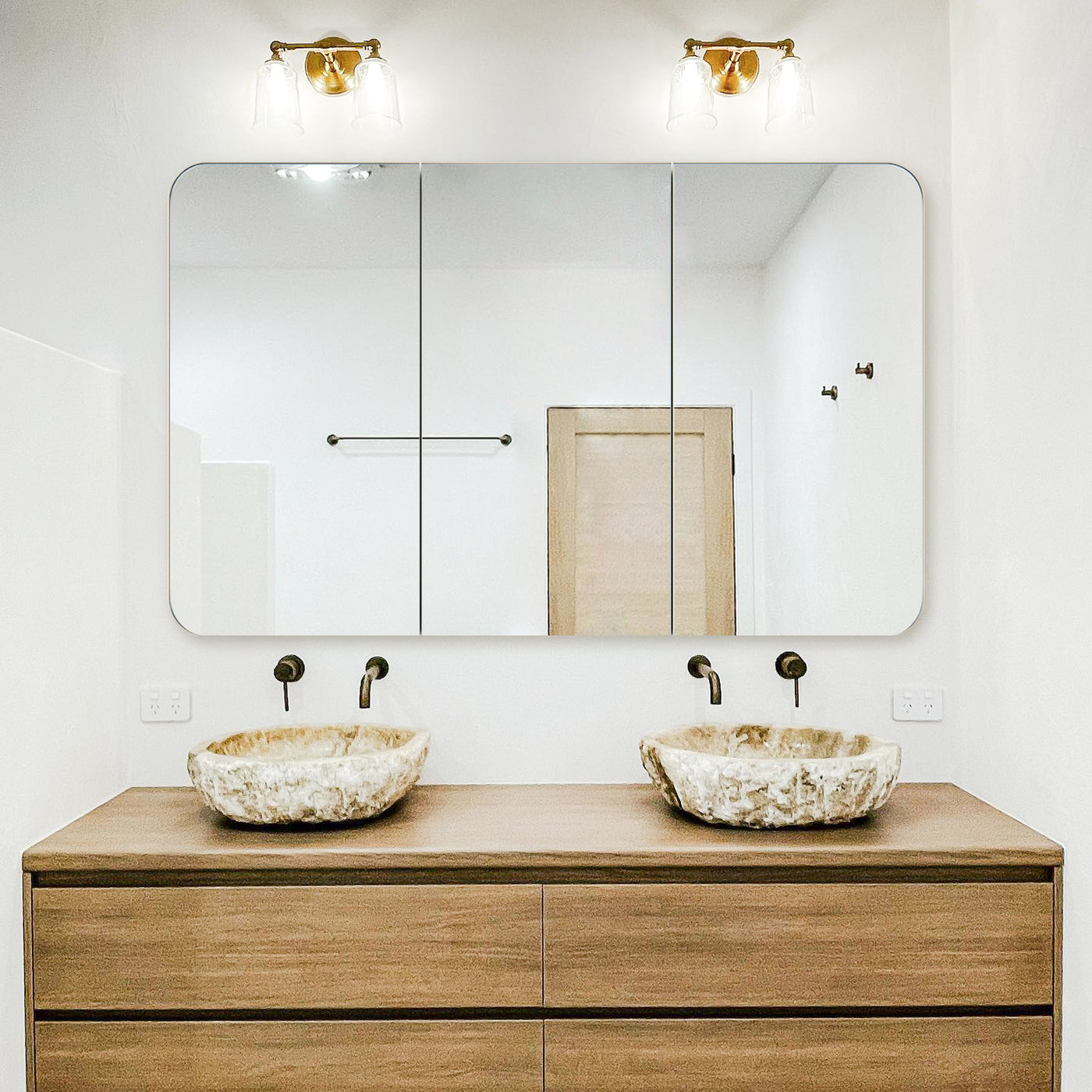 Ezri Frameless Rectangle Mirror Cabinet | 800 x 1500