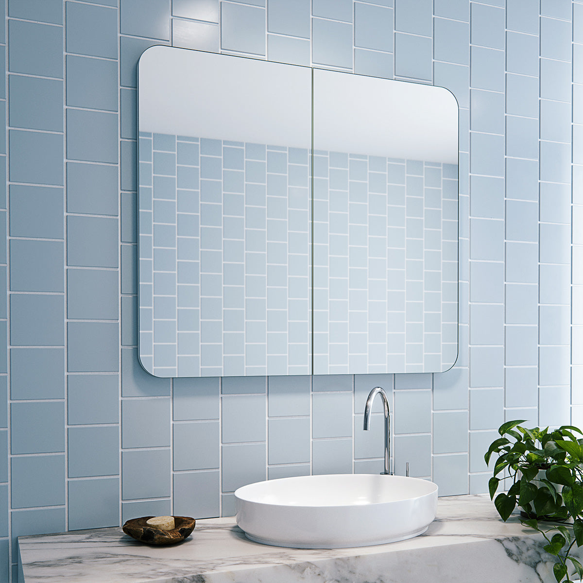 Ezri Frameless Rectangle Mirror Cabinet | 800 x 900