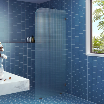 Fluted Radius Shower Screens - Right