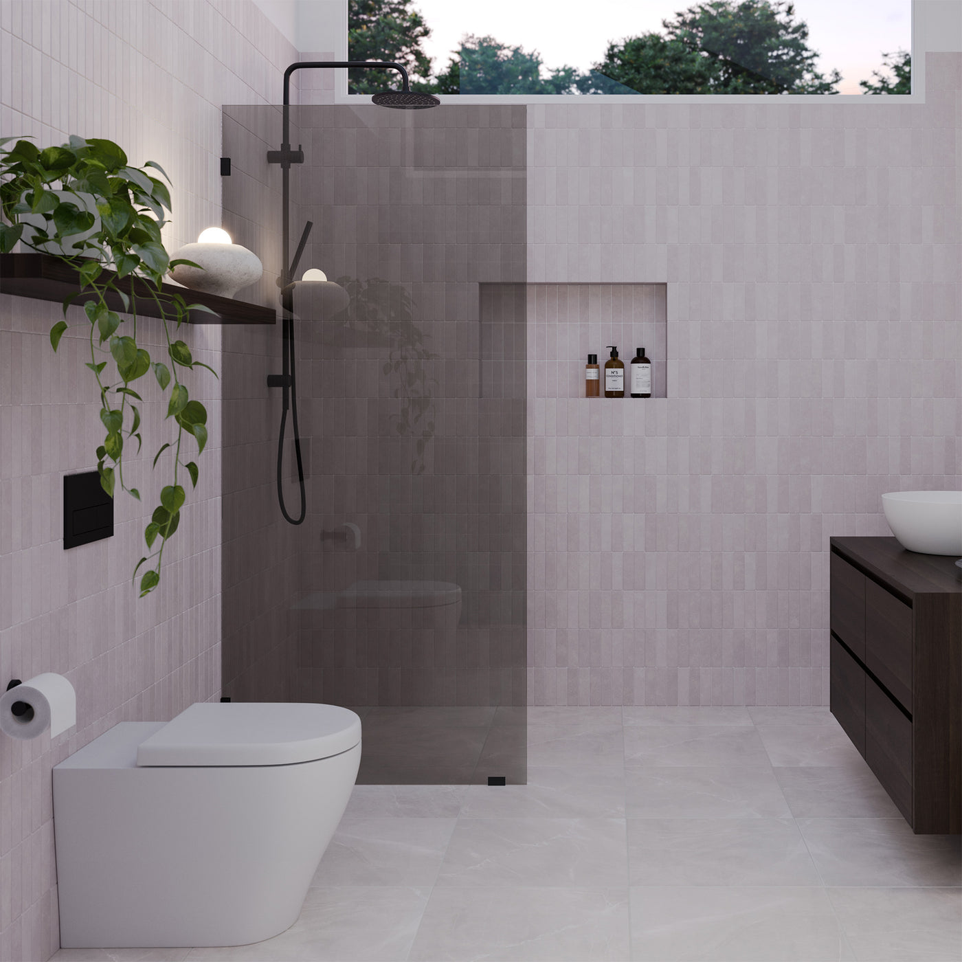 Fixed Shower Screens - Grey Tinted