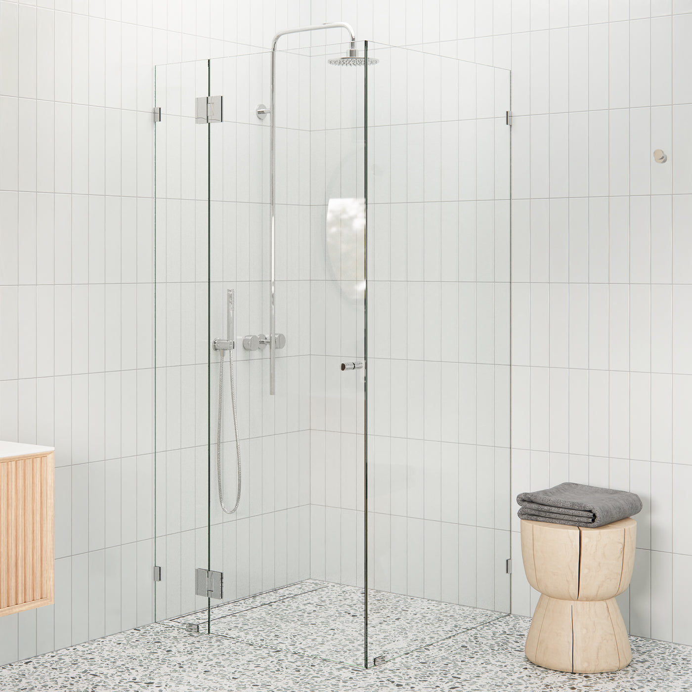 Glass Hinged Corner Shower Screen