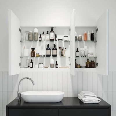 Ezri Frameless Rectangle Mirror Cabinet | 800 x 1200