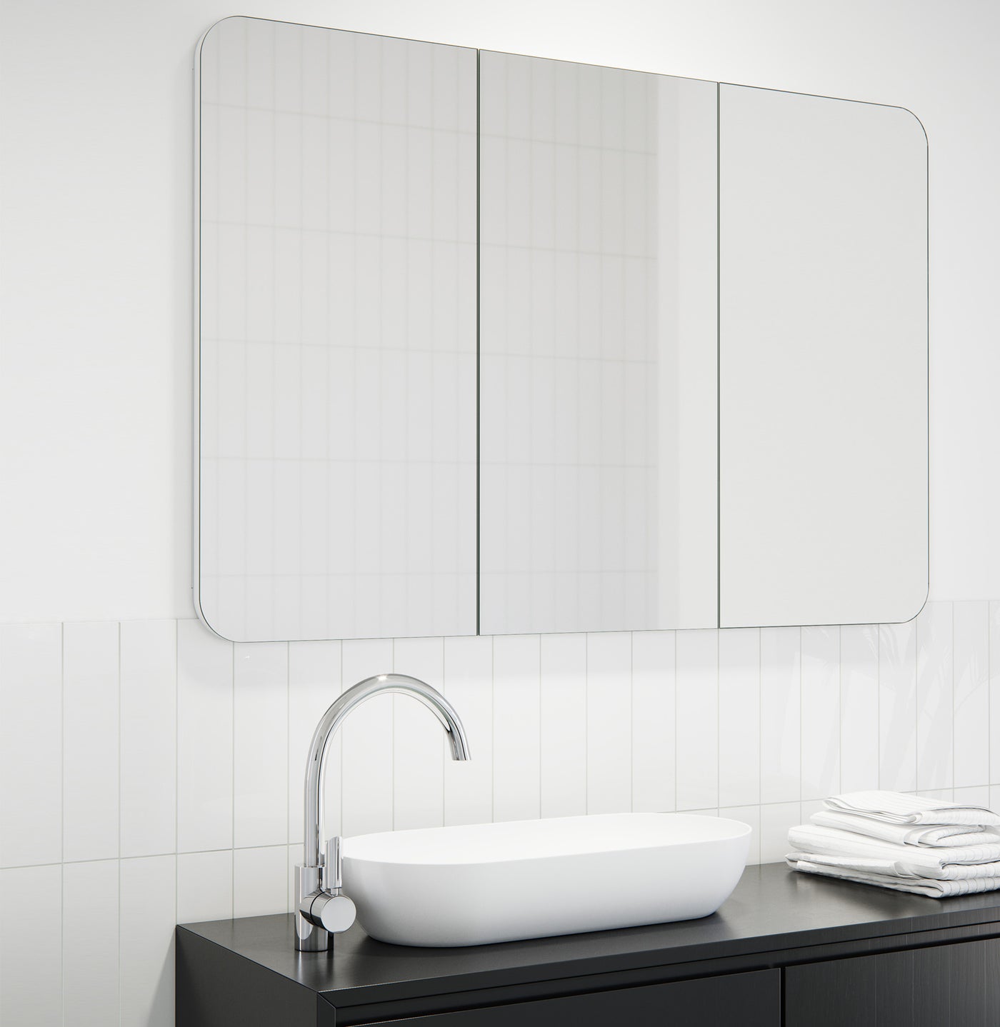 Ezri Frameless Rectangle Mirror Cabinet | 800 x 1200