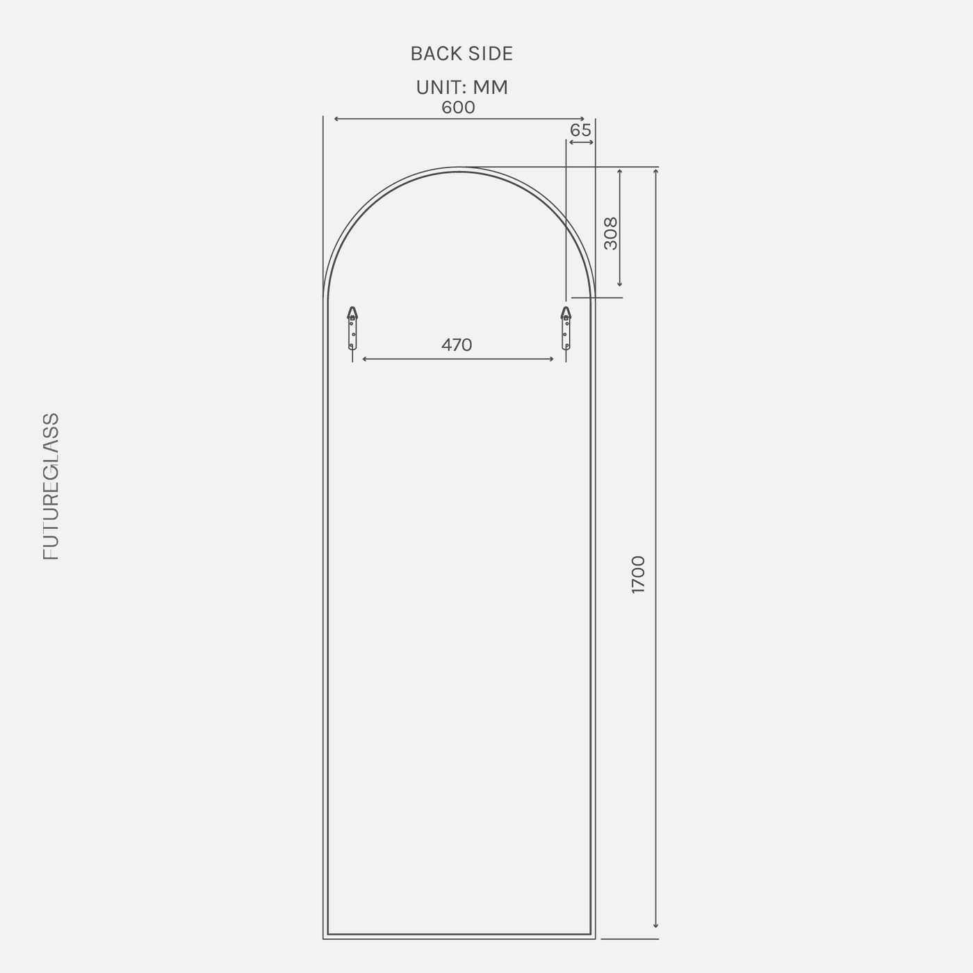 Kira Full Length Arch Mirror | 1700 x 600