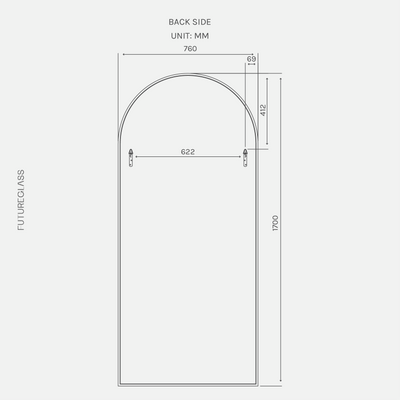 Kira Full Length Arch Mirror | 1700 x 760