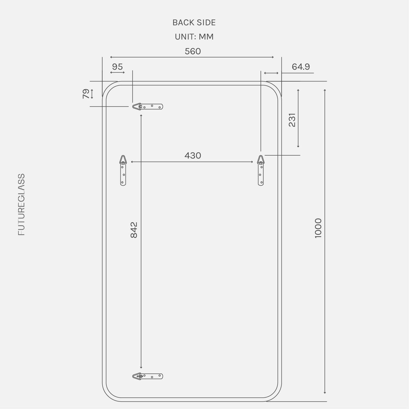 Levi Rectangle Mirror | 1000 x 560 | Black