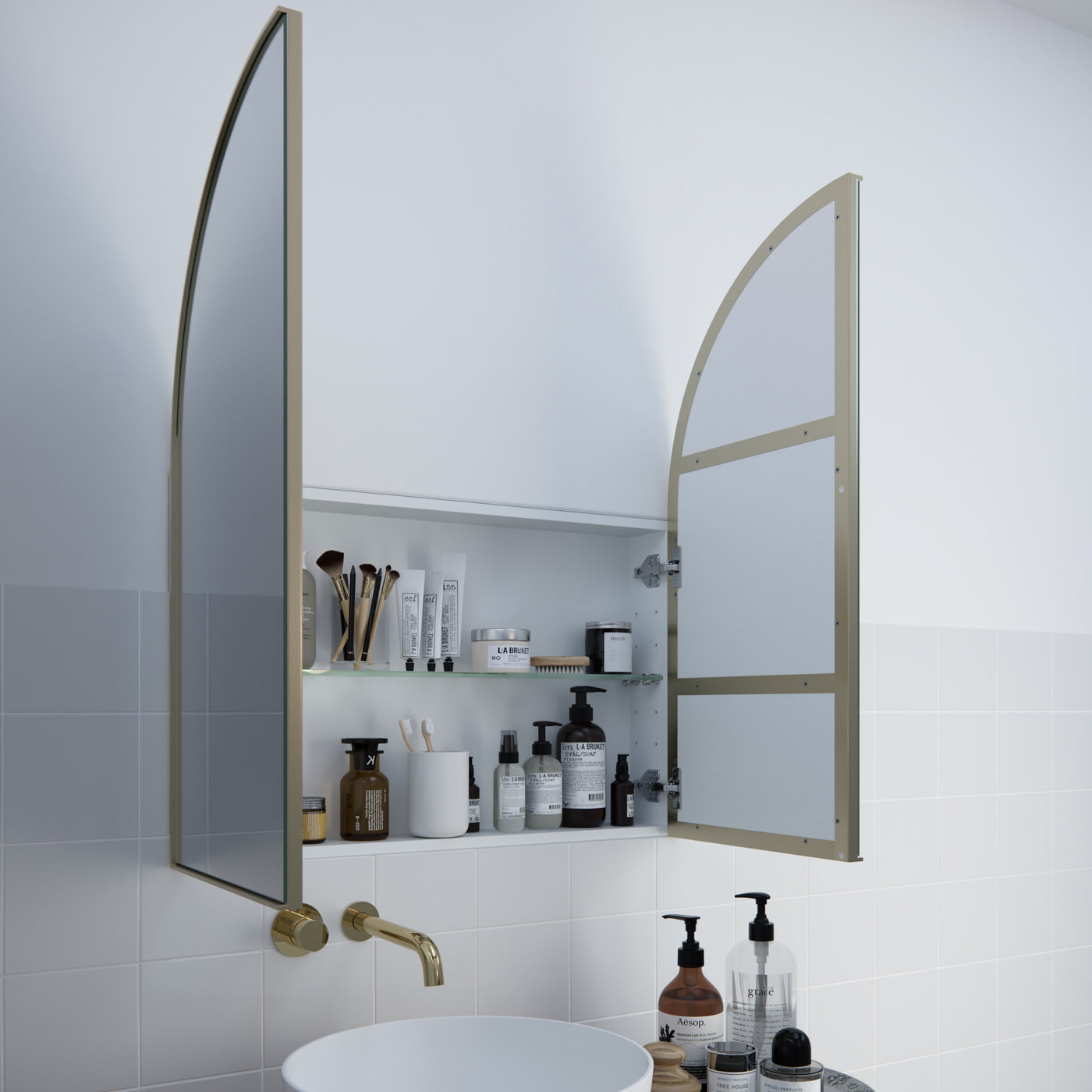 Aria Arch Mirror Cabinet | 860 x 760