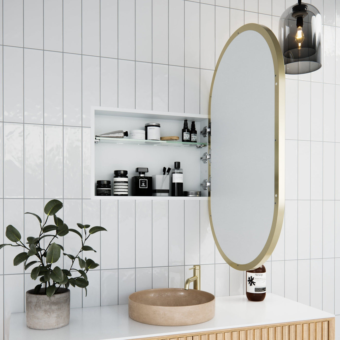 Twin Pack - Nia Pill Mirror Cabinet | 960 x 560