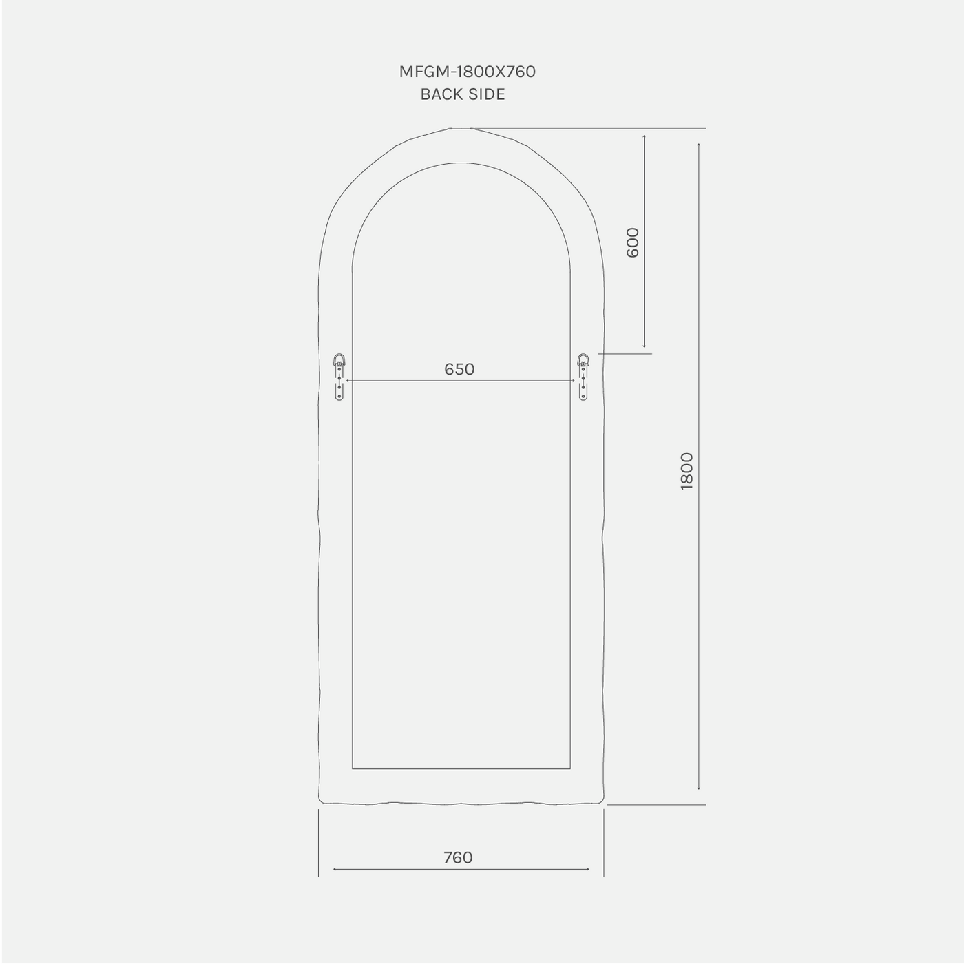 Mediterranean Mirror 1800 x 760mm - White