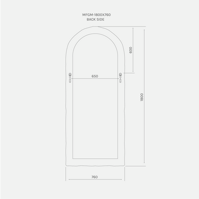 Mediterranean Mirror 1800 x 760mm - White