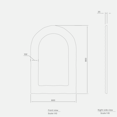 Mediterranean Mirror 900 x 600mm - White