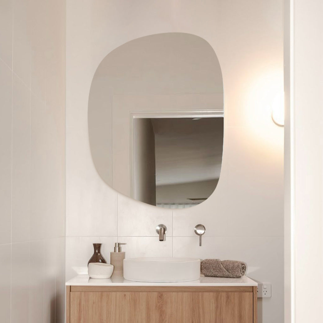 Shira Frameless Pebble Mirror Cabinet | 900 x 700 : Pre-order for Early January