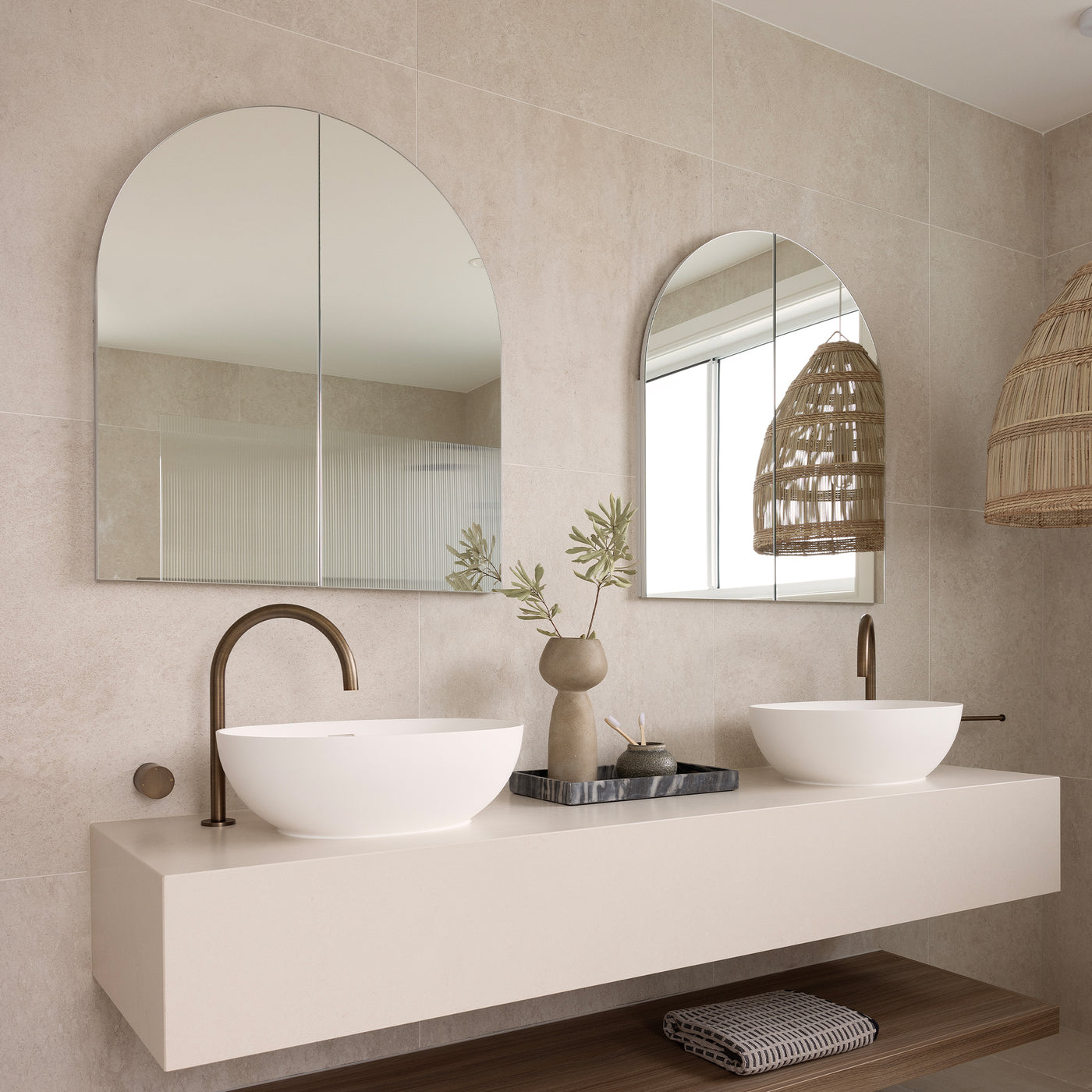 Shira Frameless Arch Mirror Cabinet | 860 x 760 : Pre-order for Mid April