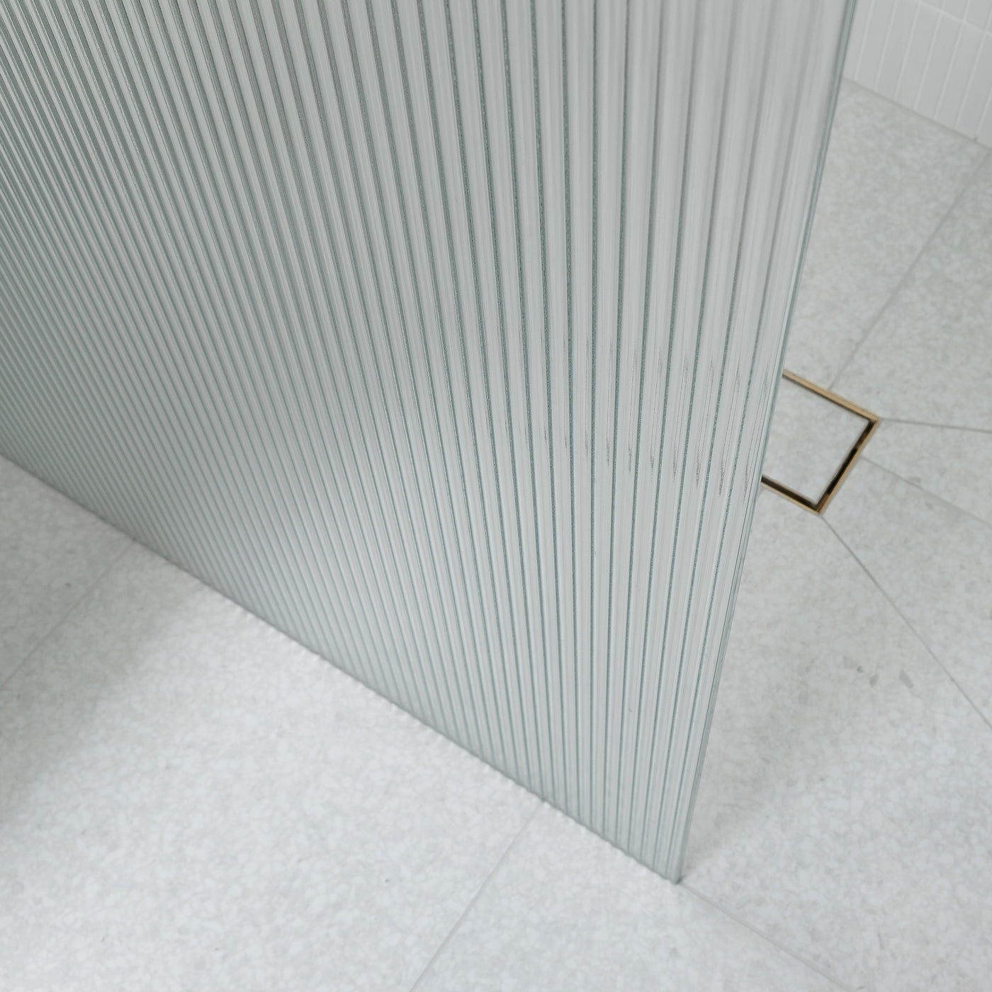 Fluted Radius Shower Screens - Left