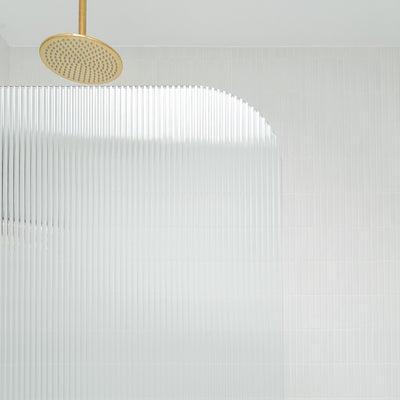 Fluted Radius Shower Screens - Left
