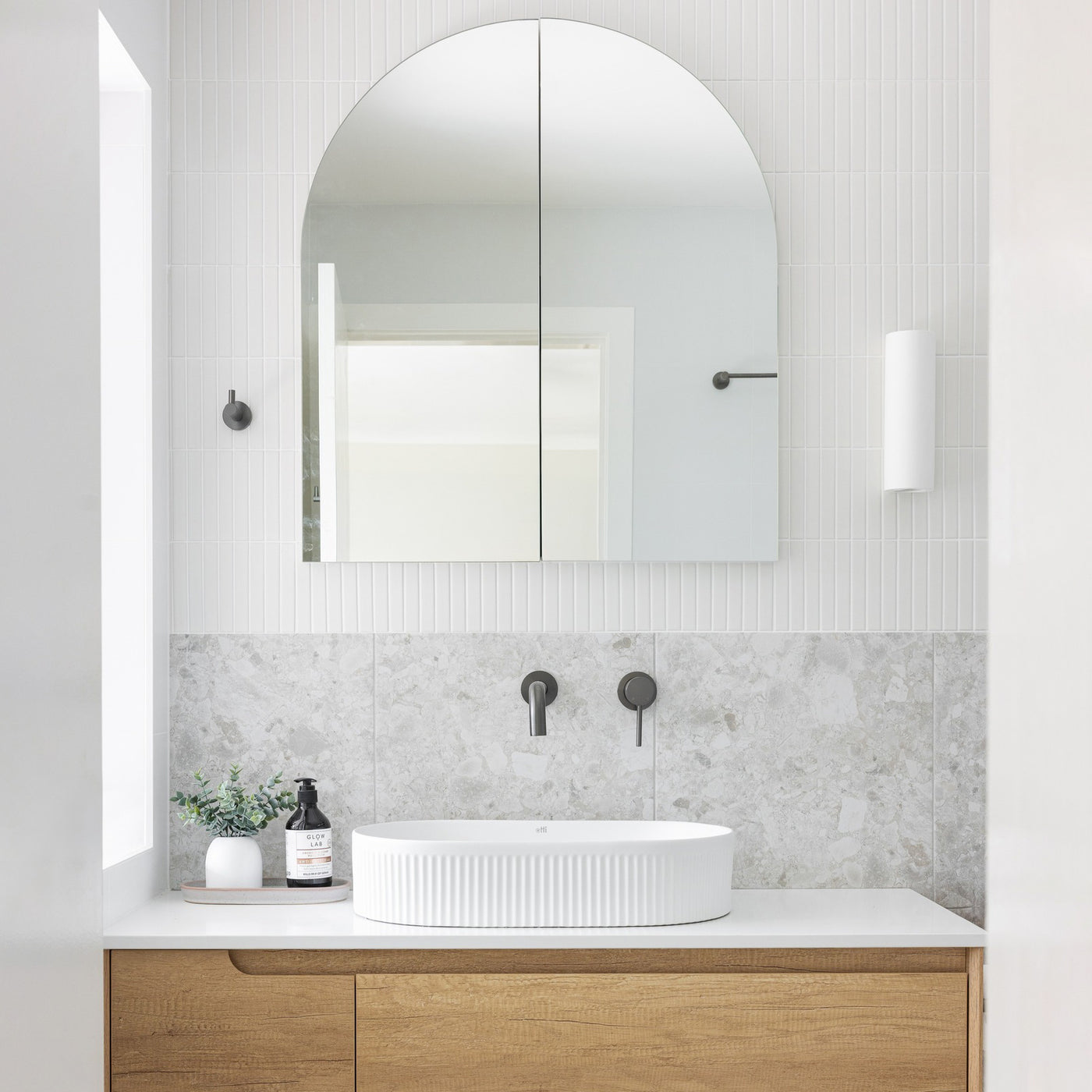 Shira Frameless Arch Mirror Cabinet | 860 x 760 : Pre-order for Mid August
