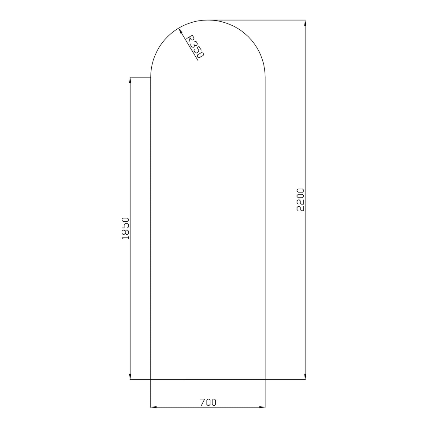 Arch Shower Screens - Clear
