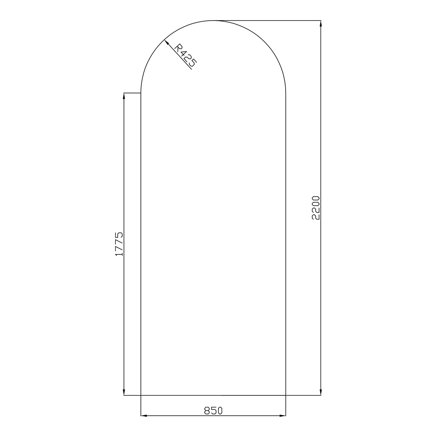 Arch Shower Screens - Clear