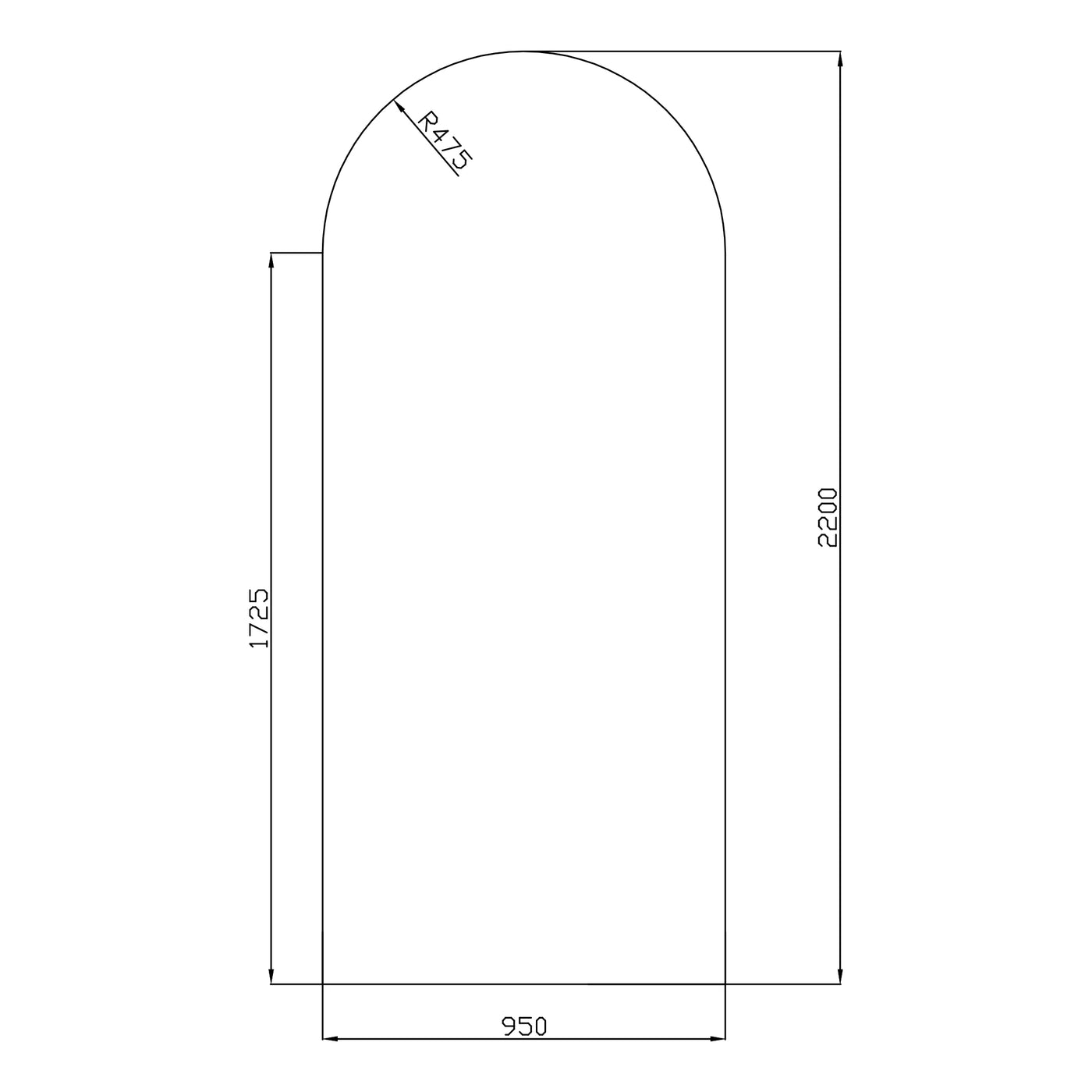 Arch Shower Screens - Clear