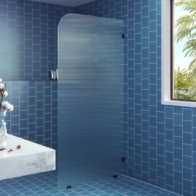 Fluted Radius Shower Screens - Right